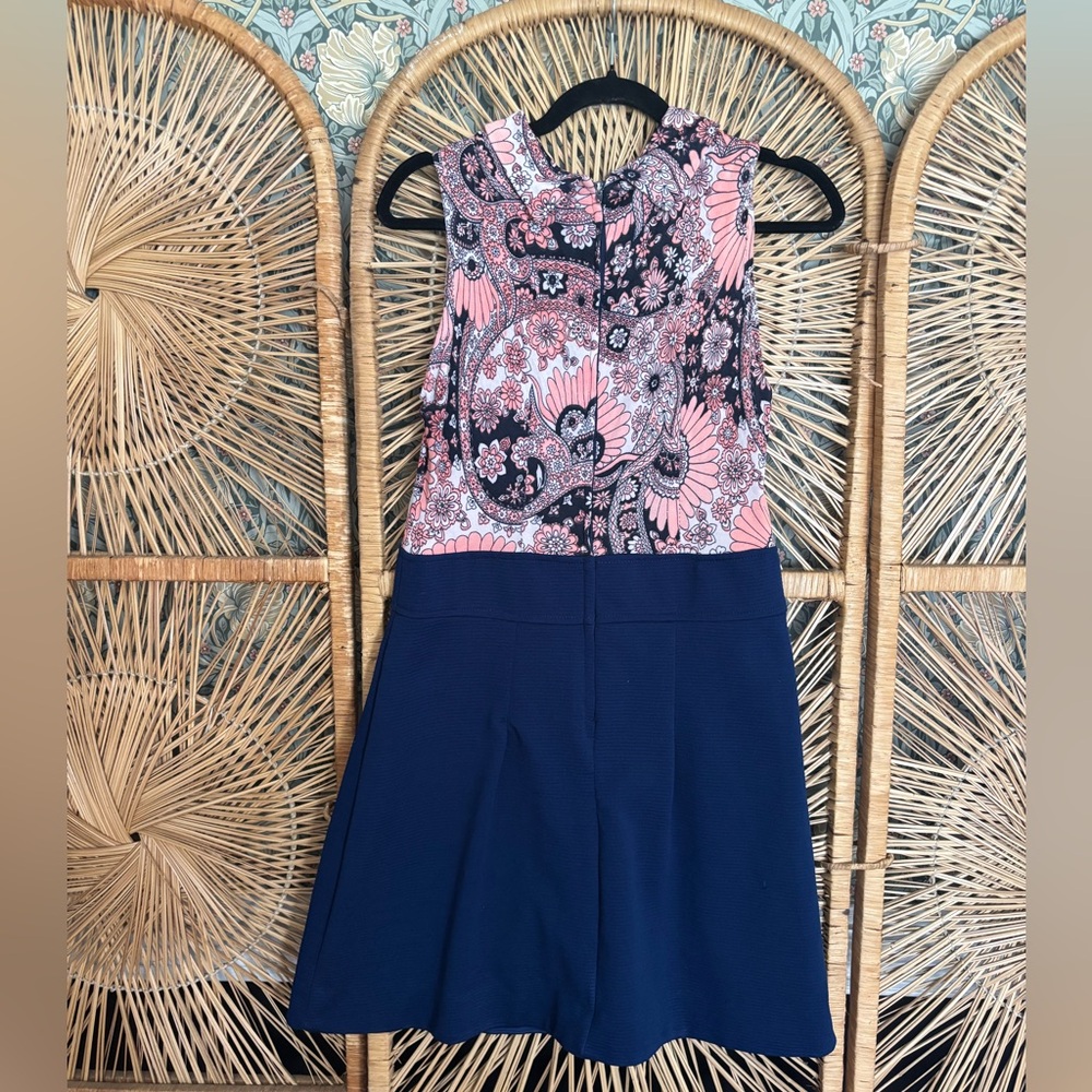 Vintage 1970s romper Print Pink & Navy - Picture 3 of 3